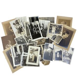 40 Antique‎ 1910s-1930s Photographs Pre-WWII Americana College Family Babies Lot